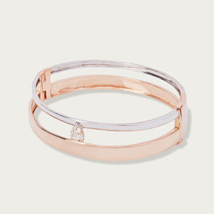 Bracelete Gaia Air Ouro Rosé e Branco 18K Diamante