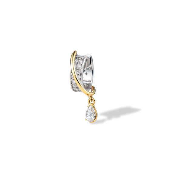 Argola Gaia Fire Heat Ouro Amarelo e Branco 18k Diamantes (unitária)